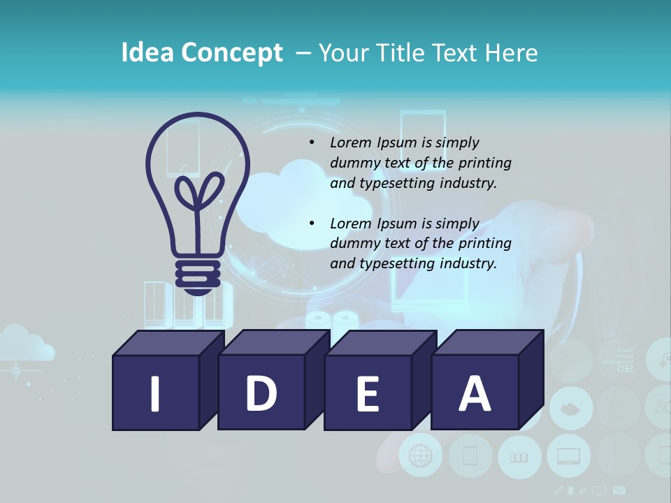 Whiteboard Businessman Interface PowerPoint Template