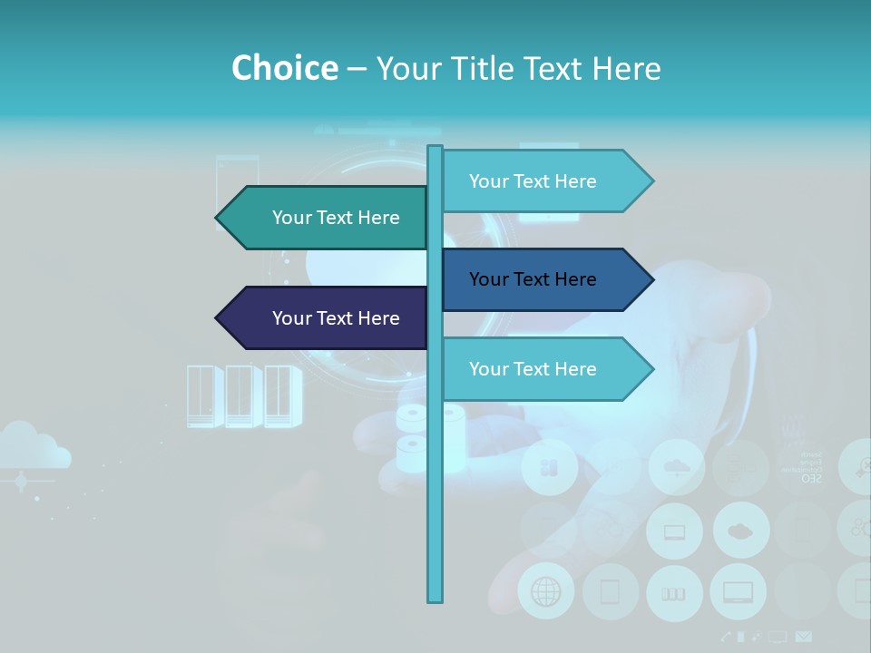 Whiteboard Businessman Interface PowerPoint Template