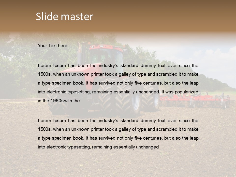 The Tractor Cultivates The Land PowerPoint Template