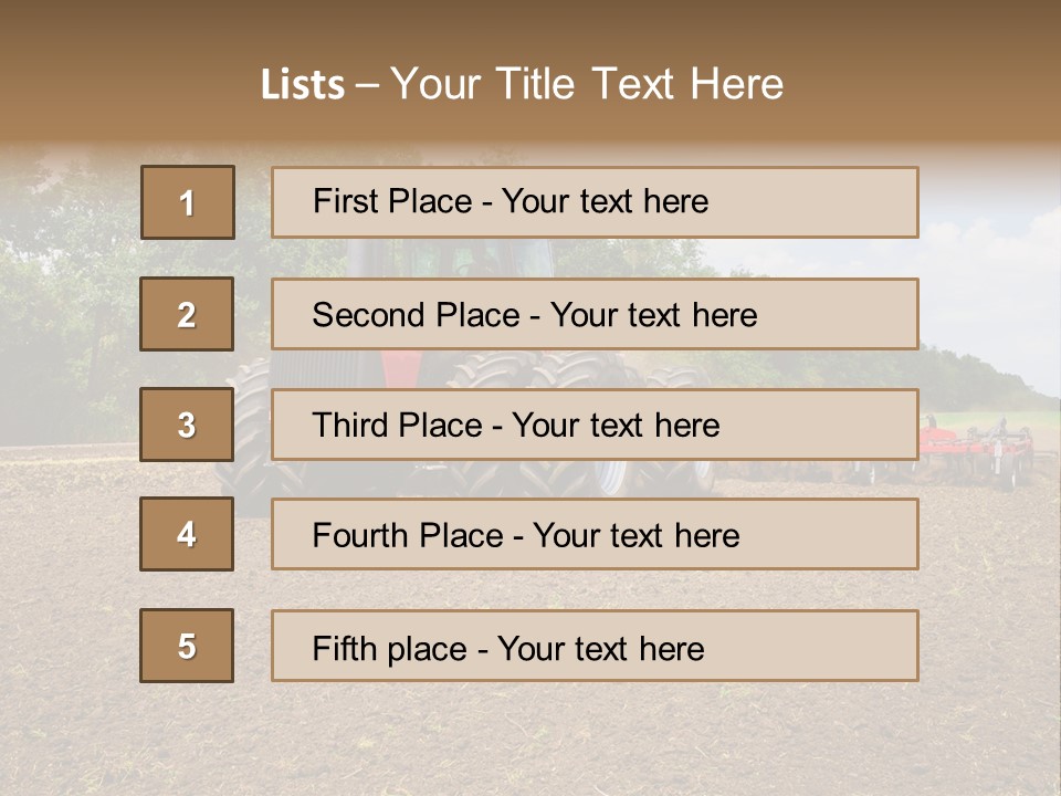 The Tractor Cultivates The Land PowerPoint Template