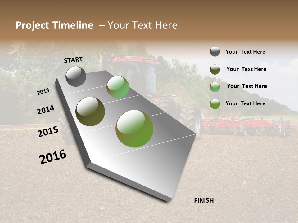 The Tractor Cultivates The Land PowerPoint Template