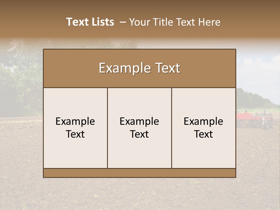 The Tractor Cultivates The Land PowerPoint Template