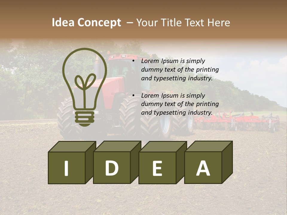 The Tractor Cultivates The Land PowerPoint Template