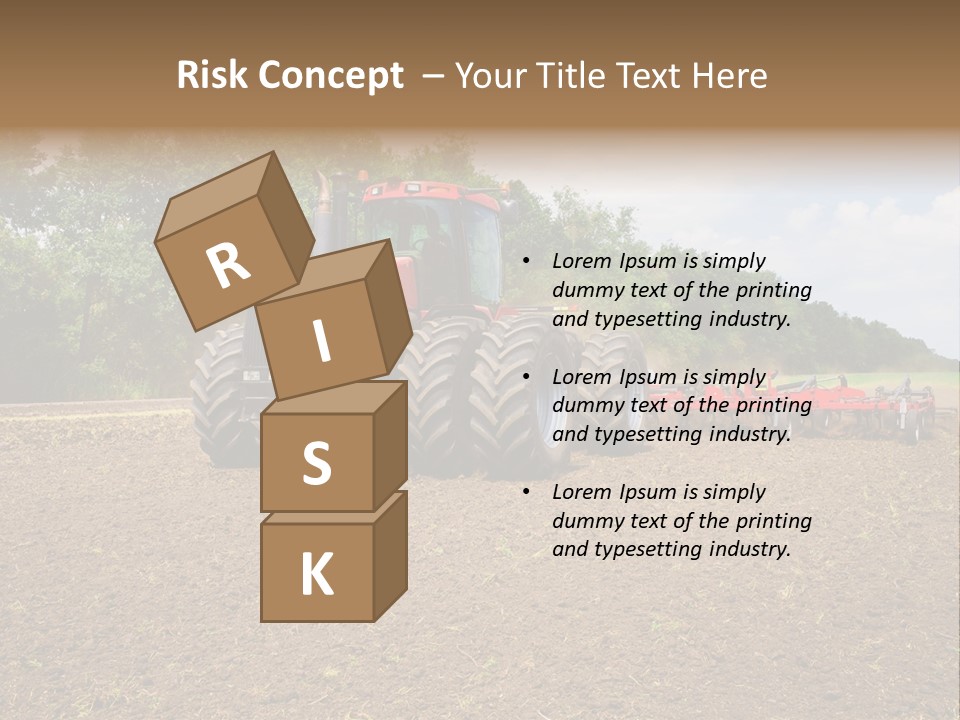 The Tractor Cultivates The Land PowerPoint Template