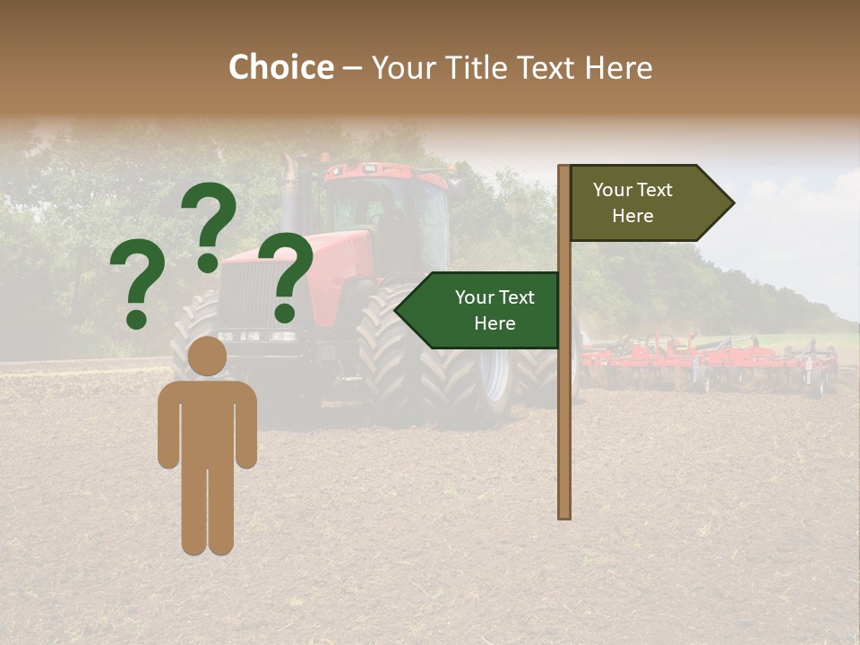 The Tractor Cultivates The Land PowerPoint Template