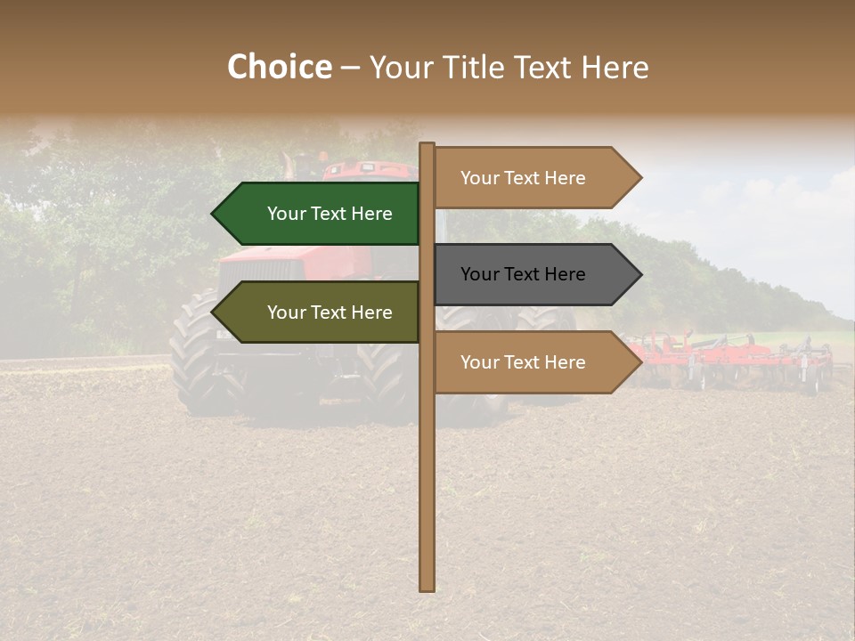 The Tractor Cultivates The Land PowerPoint Template