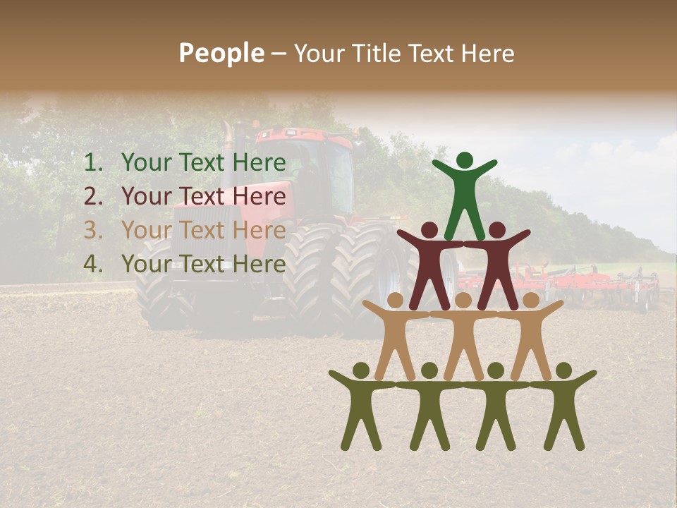 The Tractor Cultivates The Land PowerPoint Template