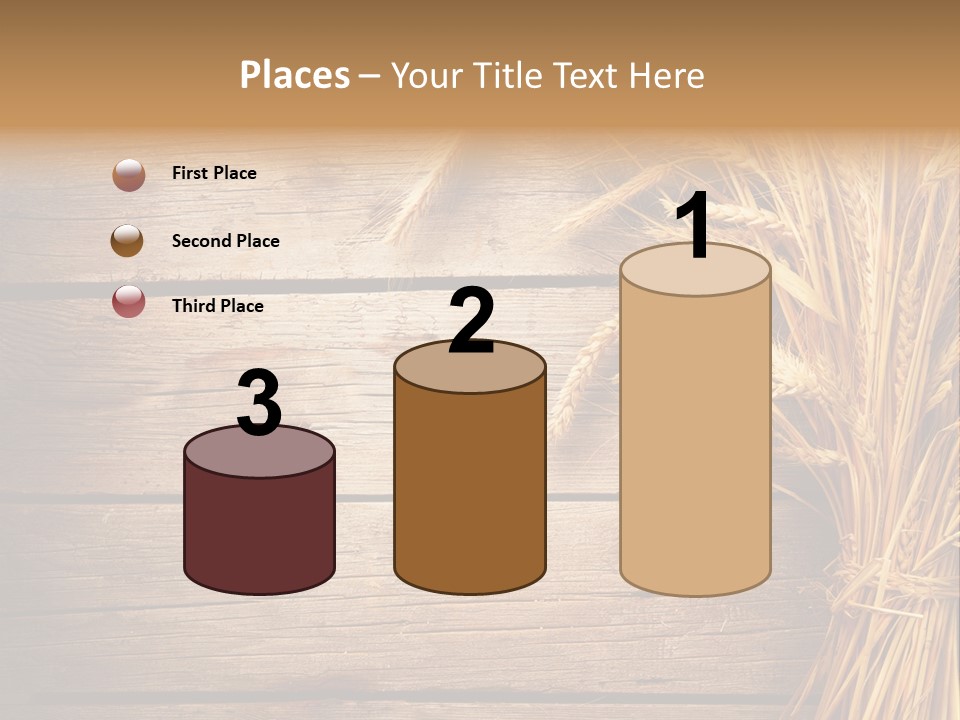 A Bunch Of Wheat On A Wooden Table PowerPoint Template