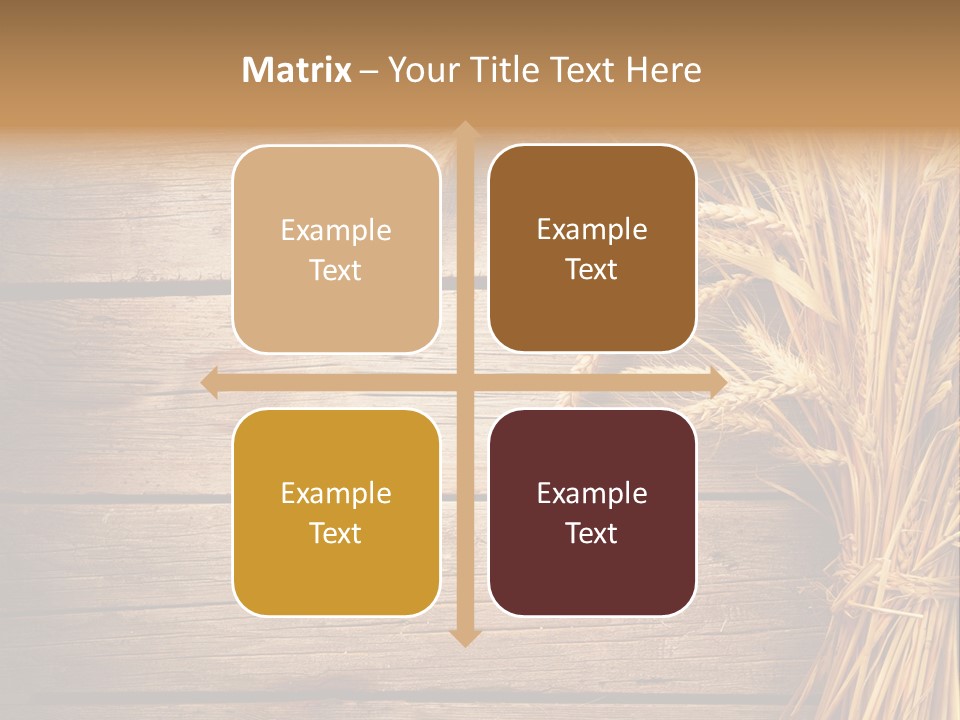 A Bunch Of Wheat On A Wooden Table PowerPoint Template
