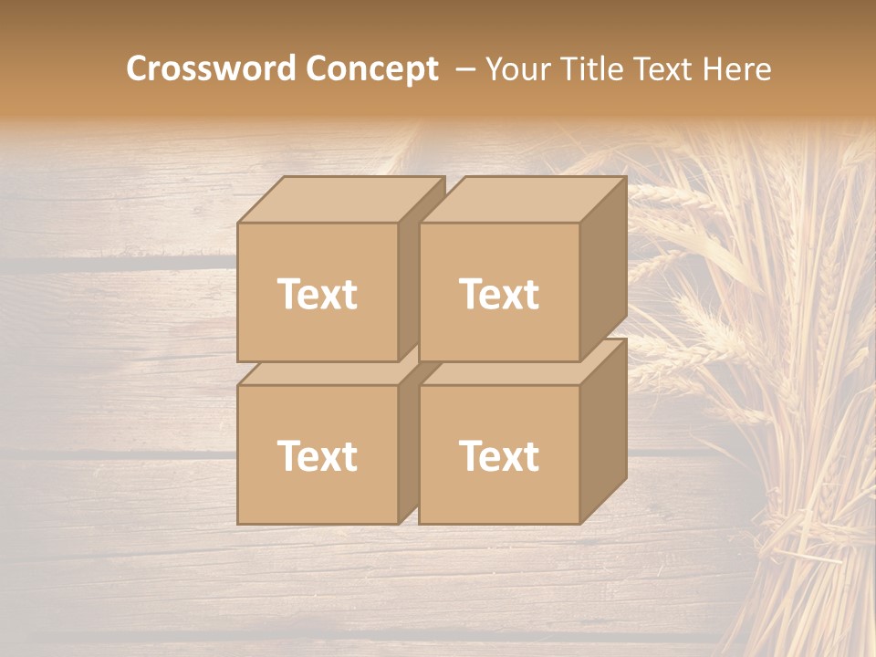 A Bunch Of Wheat On A Wooden Table PowerPoint Template
