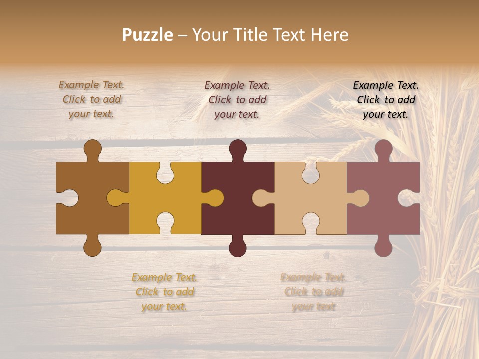 A Bunch Of Wheat On A Wooden Table PowerPoint Template