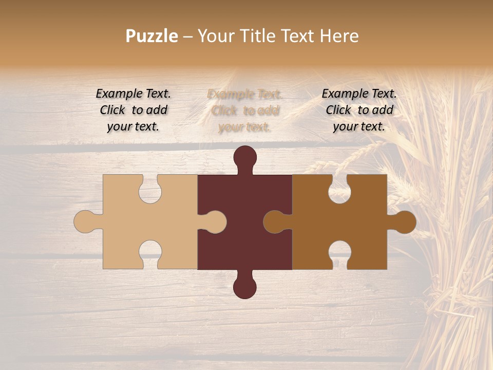 A Bunch Of Wheat On A Wooden Table PowerPoint Template