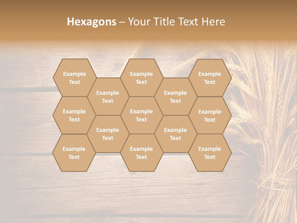 A Bunch Of Wheat On A Wooden Table PowerPoint Template