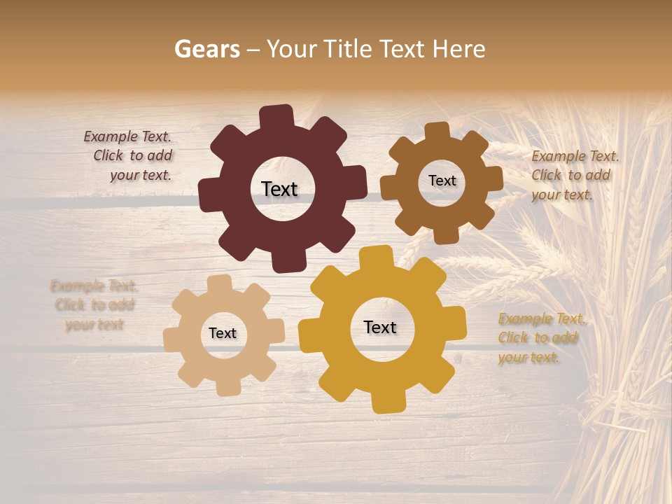 A Bunch Of Wheat On A Wooden Table PowerPoint Template