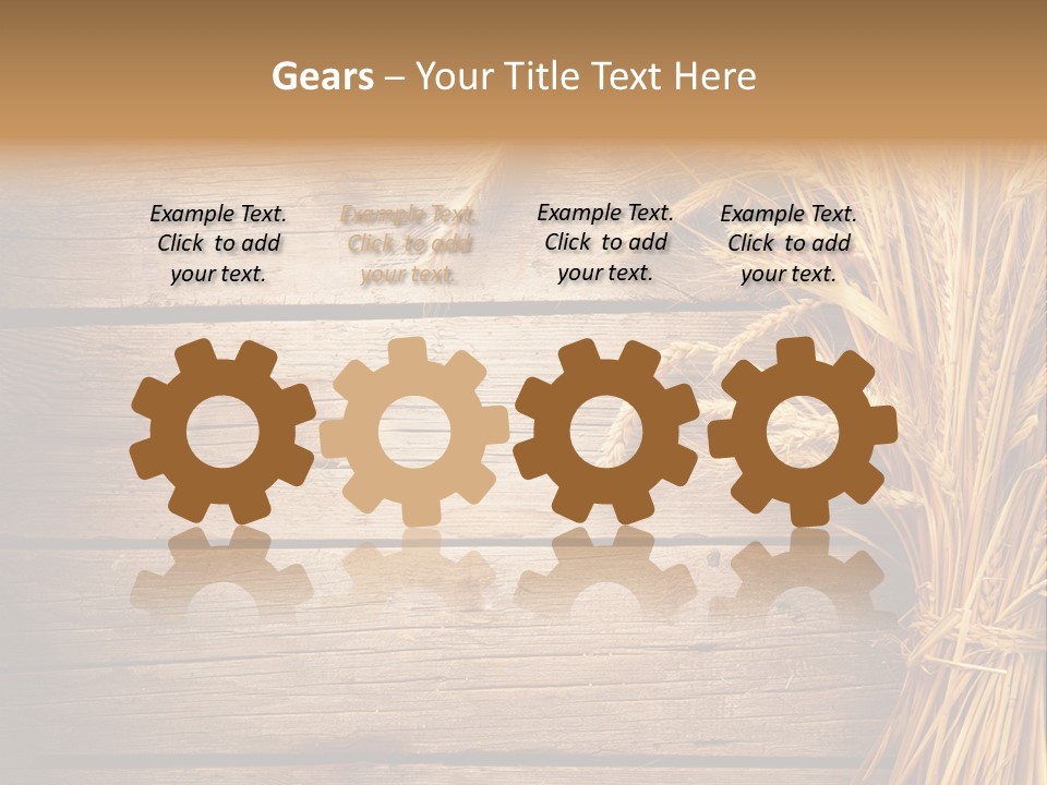 A Bunch Of Wheat On A Wooden Table PowerPoint Template