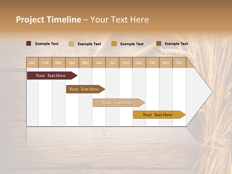 A Bunch Of Wheat On A Wooden Table PowerPoint Template