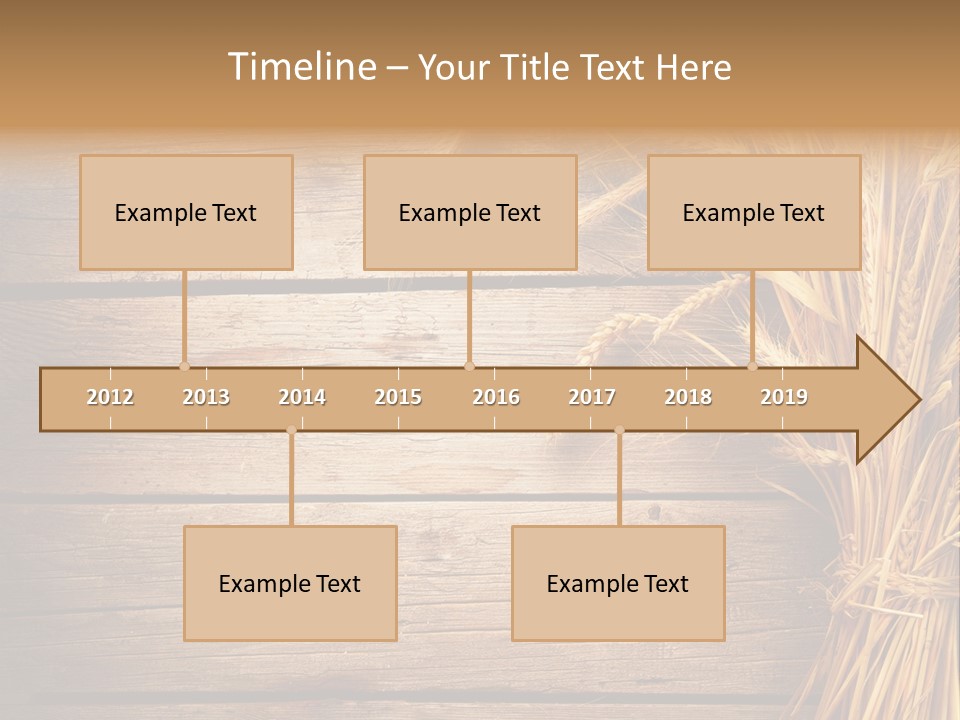 A Bunch Of Wheat On A Wooden Table PowerPoint Template