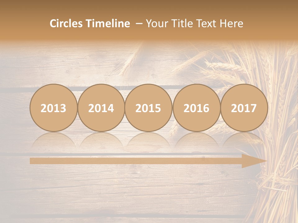 A Bunch Of Wheat On A Wooden Table PowerPoint Template