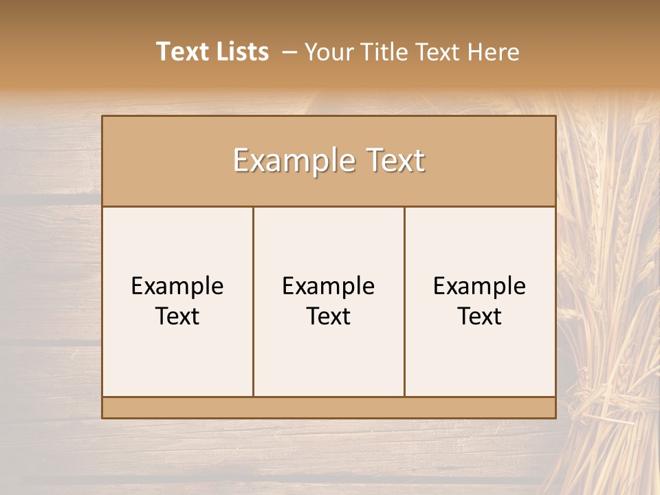 A Bunch Of Wheat On A Wooden Table PowerPoint Template