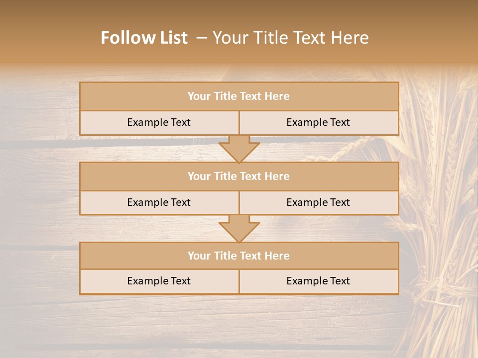 A Bunch Of Wheat On A Wooden Table PowerPoint Template
