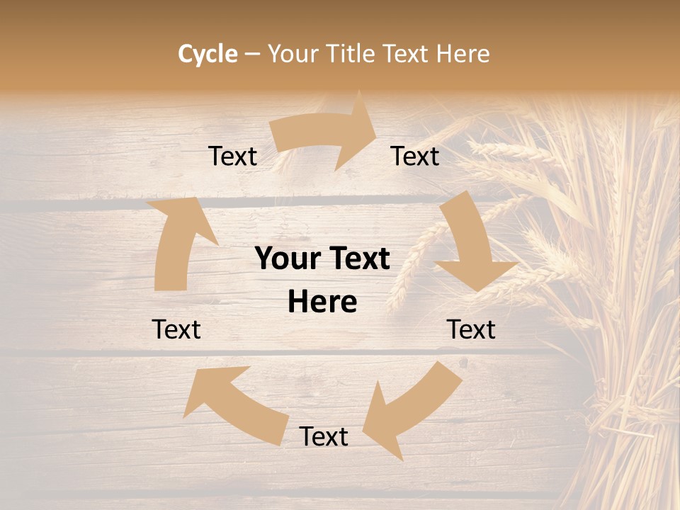 A Bunch Of Wheat On A Wooden Table PowerPoint Template