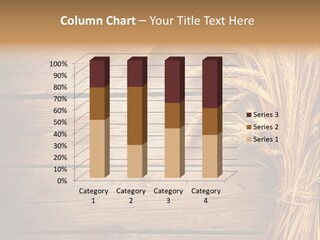 A Bunch Of Wheat On A Wooden Table PowerPoint Template