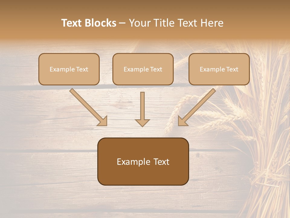 A Bunch Of Wheat On A Wooden Table PowerPoint Template