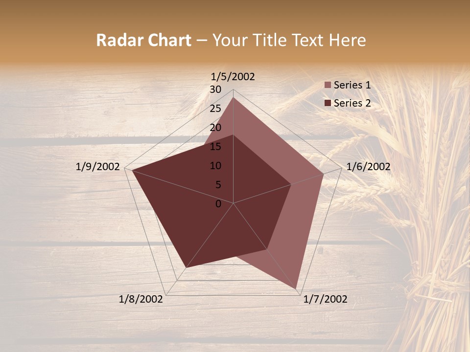 A Bunch Of Wheat On A Wooden Table PowerPoint Template