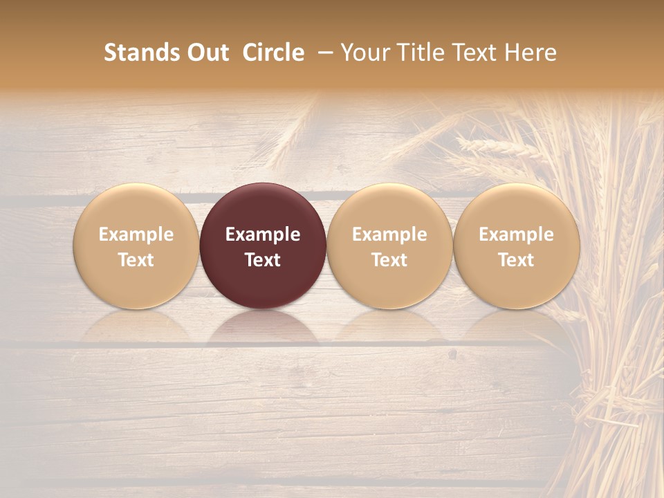 A Bunch Of Wheat On A Wooden Table PowerPoint Template