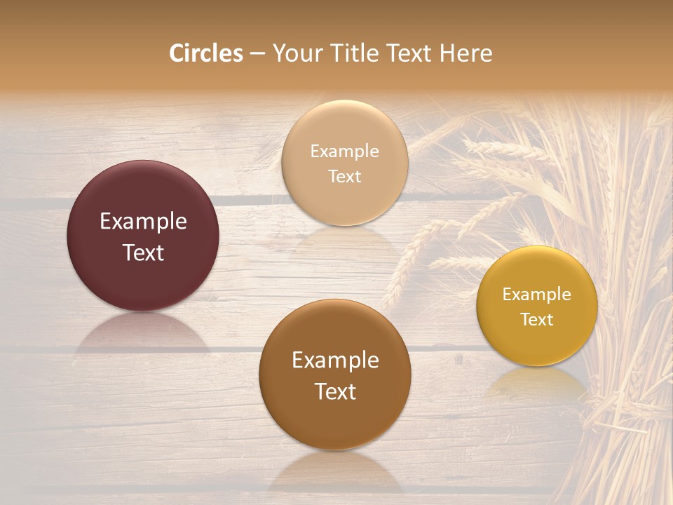 A Bunch Of Wheat On A Wooden Table PowerPoint Template