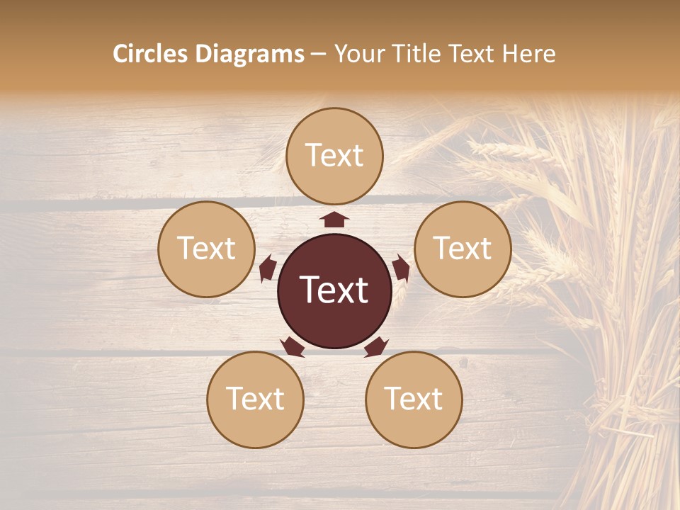 A Bunch Of Wheat On A Wooden Table PowerPoint Template