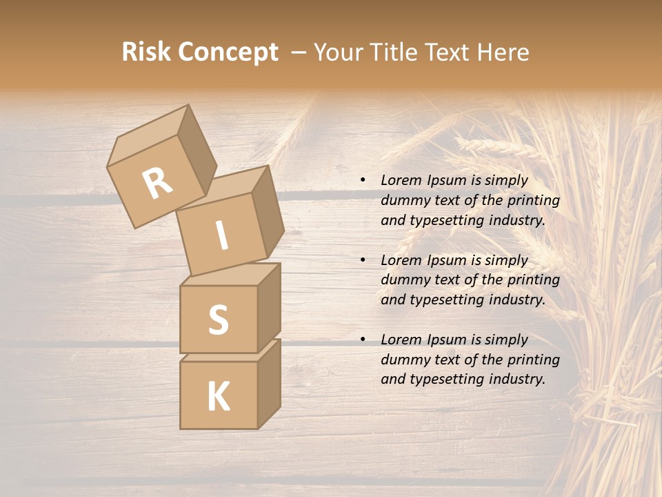 A Bunch Of Wheat On A Wooden Table PowerPoint Template