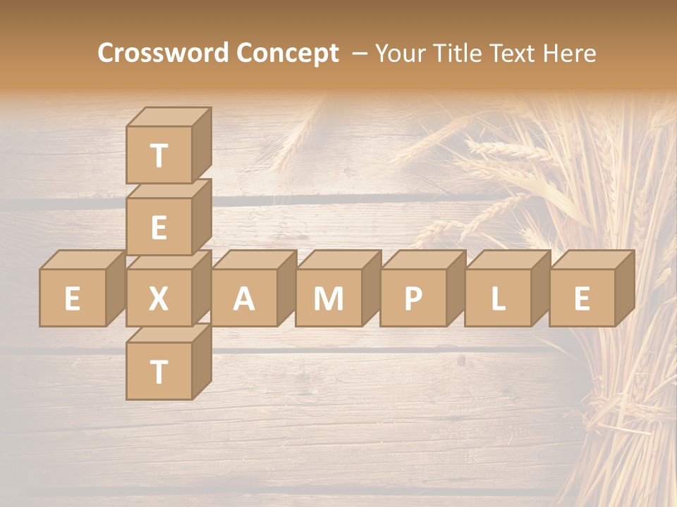 A Bunch Of Wheat On A Wooden Table PowerPoint Template