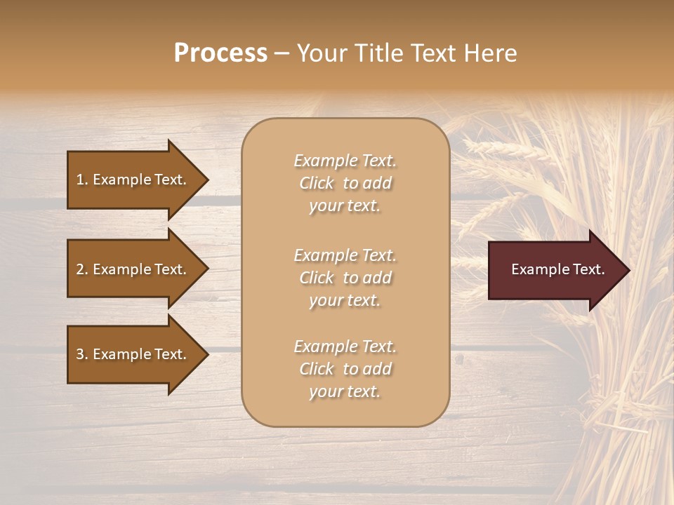 A Bunch Of Wheat On A Wooden Table PowerPoint Template