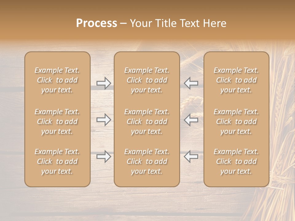 A Bunch Of Wheat On A Wooden Table PowerPoint Template