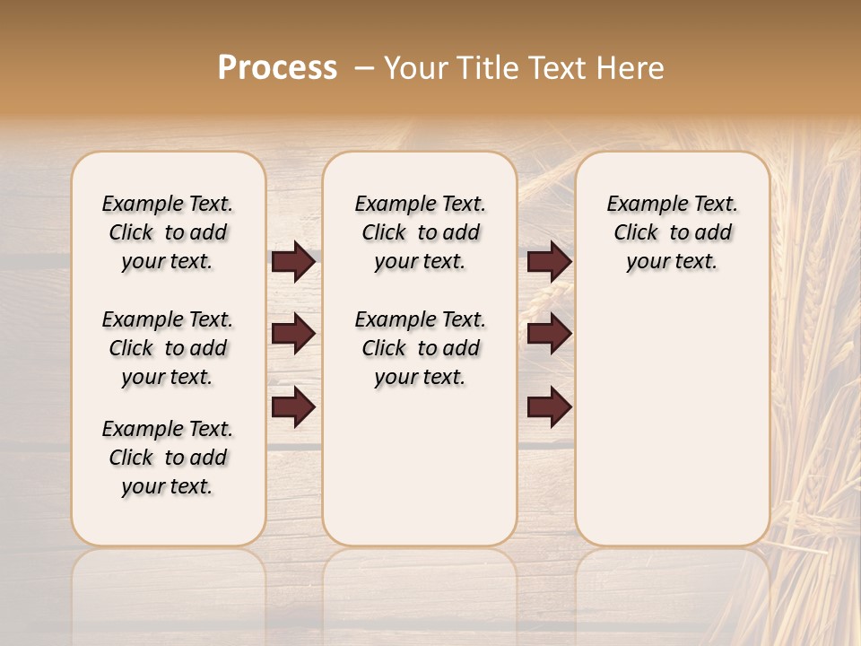 A Bunch Of Wheat On A Wooden Table PowerPoint Template