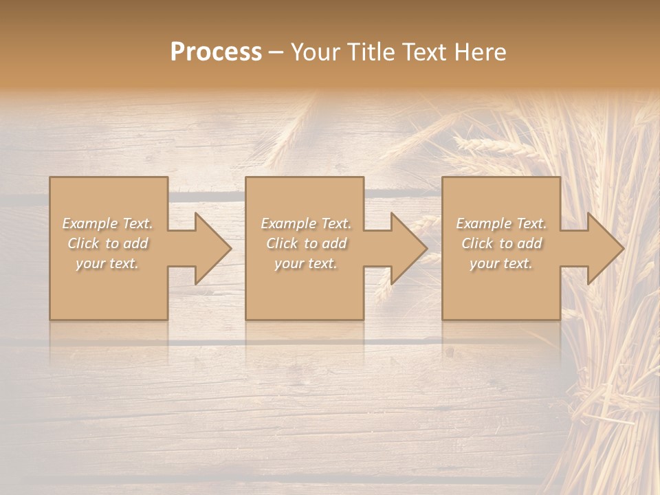 A Bunch Of Wheat On A Wooden Table PowerPoint Template