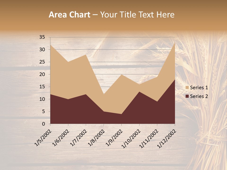 A Bunch Of Wheat On A Wooden Table PowerPoint Template