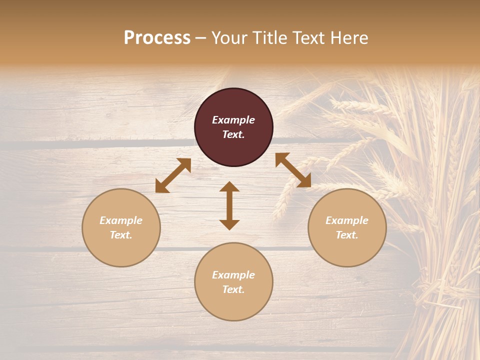 A Bunch Of Wheat On A Wooden Table PowerPoint Template