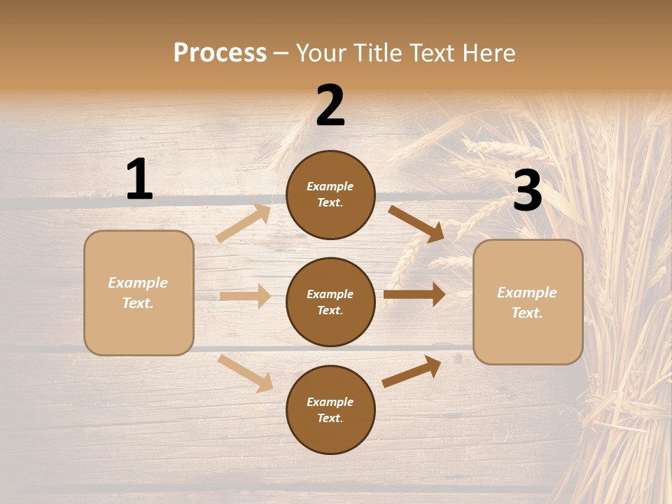 A Bunch Of Wheat On A Wooden Table PowerPoint Template