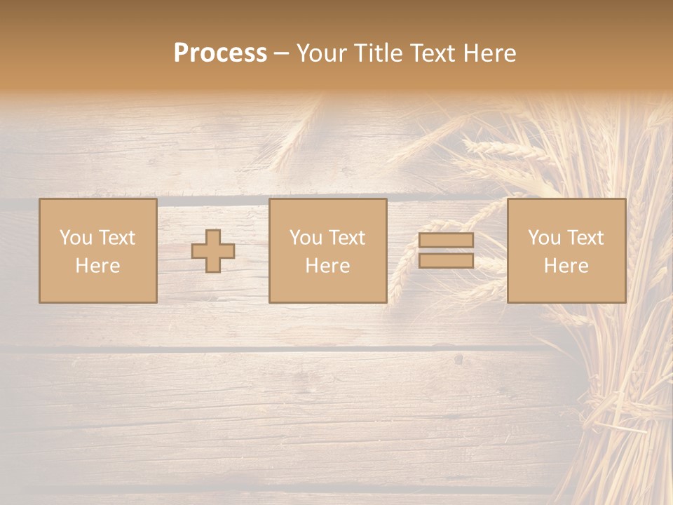A Bunch Of Wheat On A Wooden Table PowerPoint Template