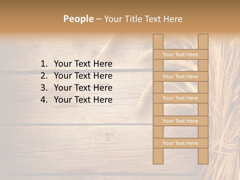A Bunch Of Wheat On A Wooden Table PowerPoint Template