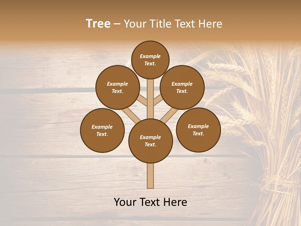 A Bunch Of Wheat On A Wooden Table PowerPoint Template