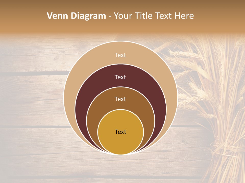 A Bunch Of Wheat On A Wooden Table PowerPoint Template