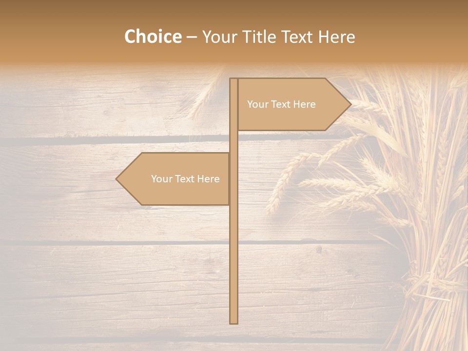A Bunch Of Wheat On A Wooden Table PowerPoint Template