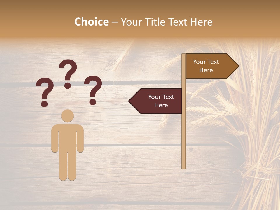 A Bunch Of Wheat On A Wooden Table PowerPoint Template