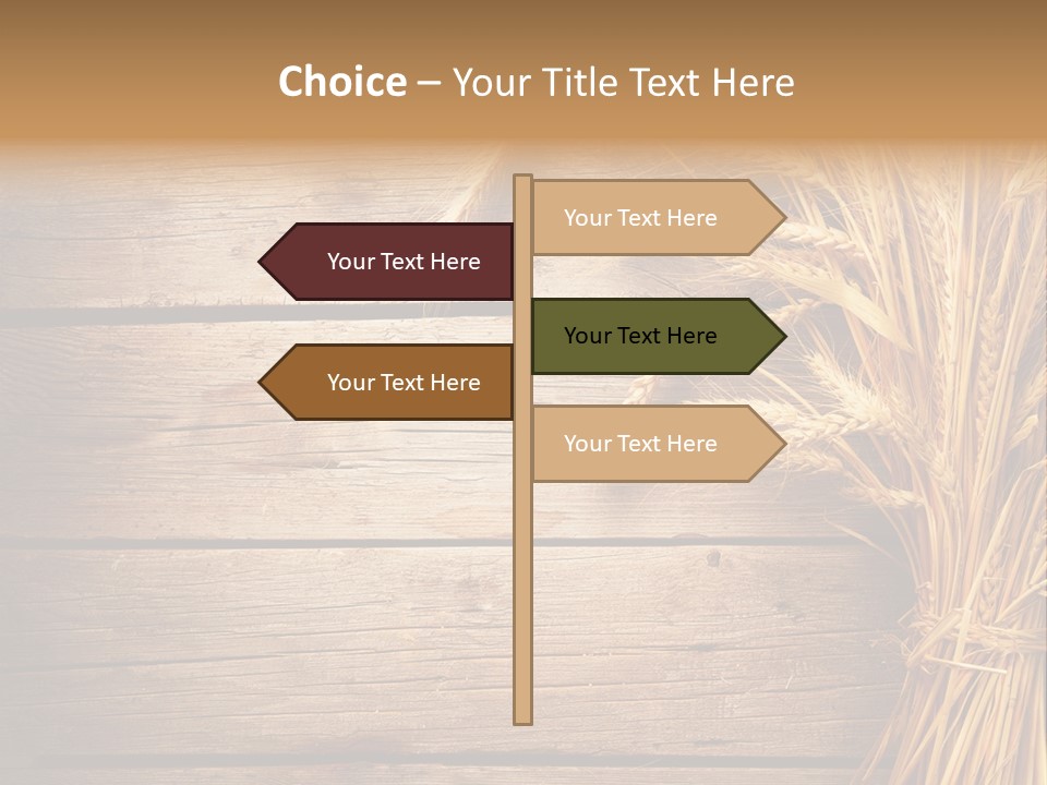 A Bunch Of Wheat On A Wooden Table PowerPoint Template