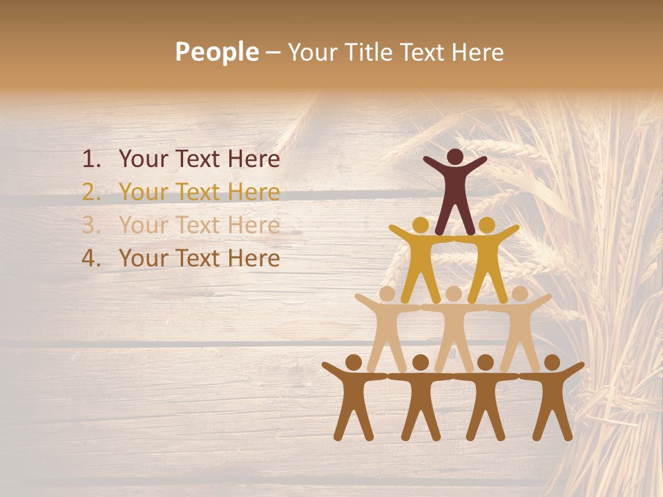 A Bunch Of Wheat On A Wooden Table PowerPoint Template