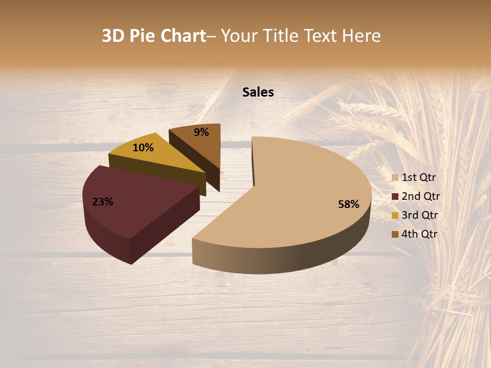 A Bunch Of Wheat On A Wooden Table PowerPoint Template