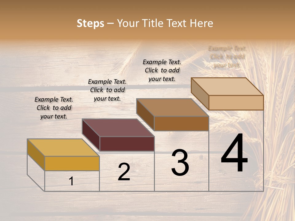 A Bunch Of Wheat On A Wooden Table PowerPoint Template